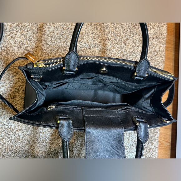 Michael Kors Karla Medium EW Leather Satchel Bag Black - Picture 12 of 12